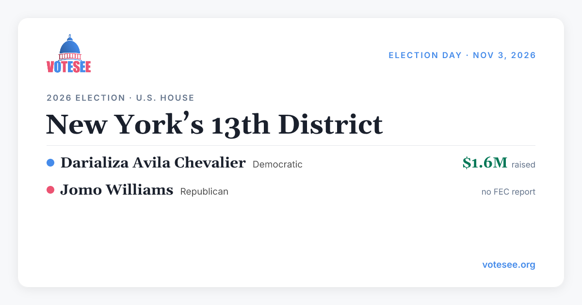 2026 New York 13th District Election: Candidates for the Open Seat ...